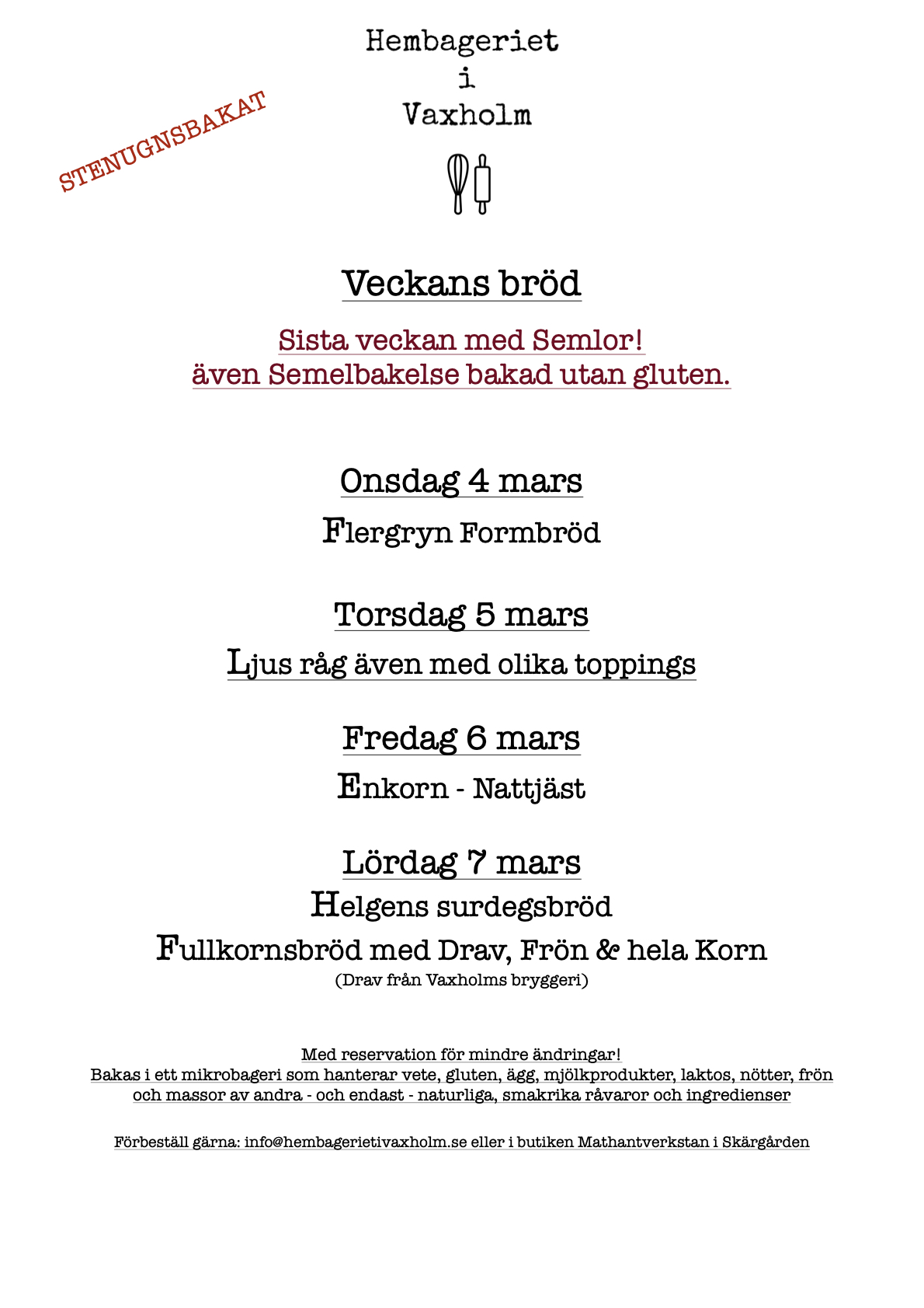 Veckans bröd